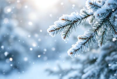 The primary subject of the image is a snow-covered pine tree. The setting is a snowy environment, with the tree being the main focus of the image. The visual style is a photo, capturing the beauty of the snow-covered tree. The colors and mood of the image are predominantly white, with the snow creating a serene and peaceful atmosphere.